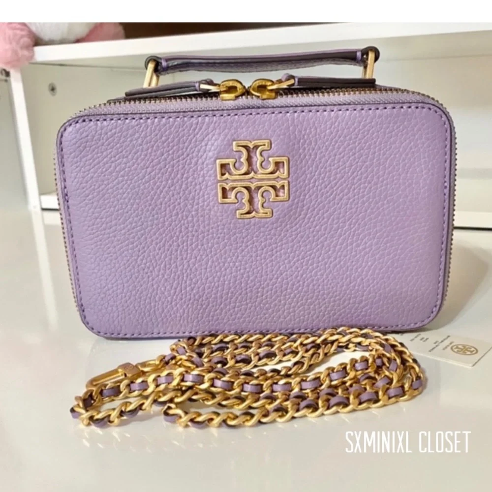 🚫SOLD🚫💜NEW💜Tory Burch Britten small top handle case bag/crossbody bag - Picture 1 of 8